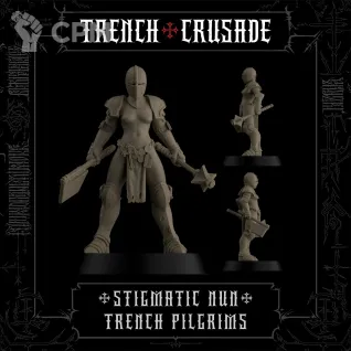 Описание картинки Stigmatic nun (Axe, Mace) от Age of Printmar по цене 36руб | Свободный Рынок Миниатюр - СРМ