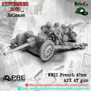 Описание картинки French 47mm APX AT gun от 3DPrintClub по цене 400руб | Свободный Рынок Миниатюр - СРМ