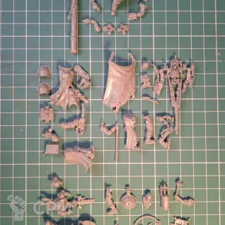 Описание картинки Black Templars Chaplain Grimaldus &amp; Retinue от Студия Лютье по цене 1 425руб | Свободный Рынок Миниатюр - СРМ