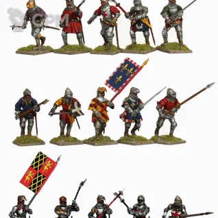 Описание картинки AO60 Agincourt Foot Knights от Base 28 по цене 3 500руб | Свободный Рынок Миниатюр - СРМ