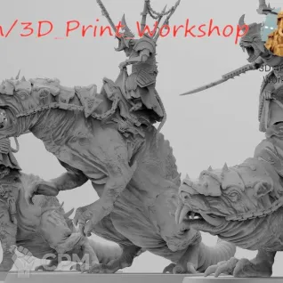 Описание картинки Skaven Warlord / Clawlord on Brood Horror от 3Д печать миниатюр по цене 2 086руб | Свободный Рынок Миниатюр - СРМ