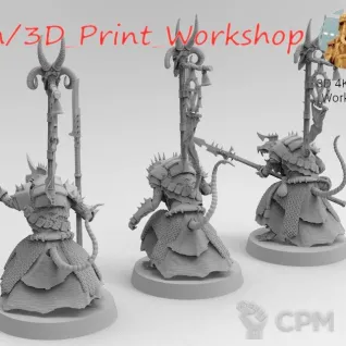 Описание картинки Scaven Chieftain / Stormvermin w Halberds &amp; ba от 3Д печать миниатюр по цене 206руб | Свободный Рынок Миниатюр - СРМ