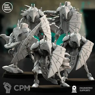 Описание картинки Lychguard, Triarch Praetorians/One Page Rules - Robot Legions - Guardians от Laboratory of Chaos по цене 250руб | Свободный Рынок Миниатюр - СРМ