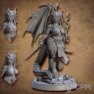 Описание картинки Fantasy Pin-up. Драконорожденая от Подземный человек по цене 480руб | Свободный Рынок Миниатюр - СРМ