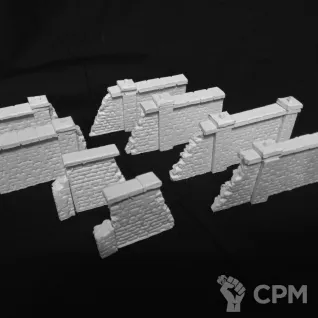 Описание картинки Городской кирпичный забор разрушенный 28мм от Capitan Martinez по цене 800руб | Свободный Рынок Миниатюр - СРМ