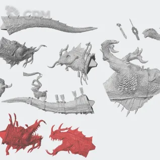 Описание картинки Seraphon Carnosaur от White Rhino по цене 1 999руб | Свободный Рынок Миниатюр - СРМ