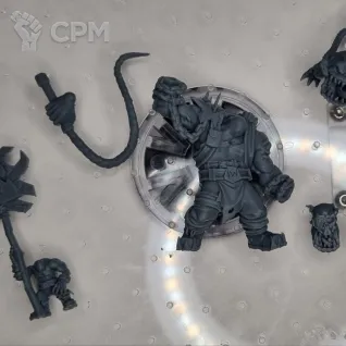 Описание картинки Orc Herder and Goblin от Бруталити по цене 350руб | Свободный Рынок Миниатюр - СРМ
