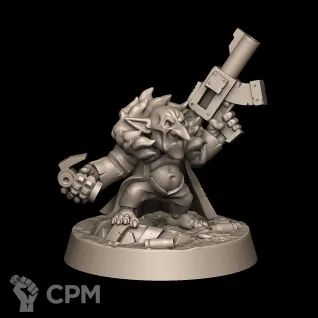 Описание картинки Миниатюра Гретчин Босс коротышка, Gretchin от Brother Ork по цене 300руб | Свободный Рынок Миниатюр - СРМ