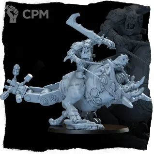Описание картинки Миниатюра Орк Бистбосс на Свинозавре, (Beastboss on Squigosaur). от Brother Ork по цене 1 850руб | Свободный Рынок Миниатюр - СРМ