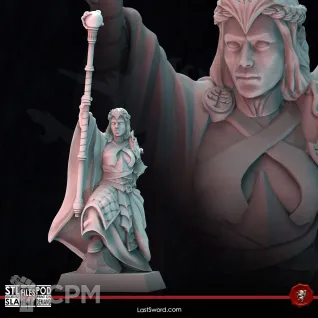 Описание картинки Elve Arch Mage on Foot от Barduck Miniatures по цене 239руб | Свободный Рынок Миниатюр - СРМ