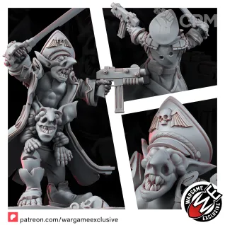 Описание картинки ORK GROT DOUBLE-DECKER COMMISSAR от Manufactorum76 по цене 180руб | Свободный Рынок Миниатюр - СРМ