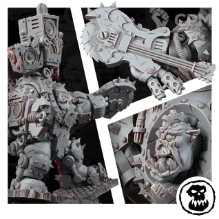 Описание картинки Миниатюра "Mekaniak Mega Sabatork" , альт.Big Mek от Brother Ork по цене 1 160руб | Свободный Рынок Миниатюр - СРМ