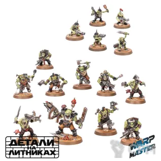 Описание картинки (Предзаказ) Ork Boyz (10 models) / Gretchin (5 models) от WARP Master по цене 1 700руб | Свободный Рынок Миниатюр - СРМ