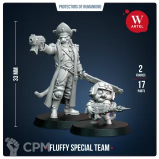 Описание картинки Комплект миниатюр Fluffy Special Team от Артель W по цене 1 467руб | Свободный Рынок Миниатюр - СРМ