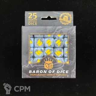 Описание картинки Набор кубов Baron Of Dice: Snow Direwolf от Akella по цене 5 500руб | Свободный Рынок Миниатюр - СРМ