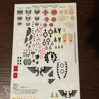 Описание картинки Imperial Knights Transfer Sheet (Декали) от ARTWorkshop REGICIDE по цене 1 500руб | Свободный Рынок Миниатюр - СРМ