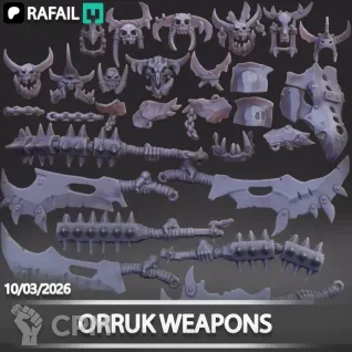Описание картинки Orruk Weapons от Бруталити по цене 1 500руб | Свободный Рынок Миниатюр - СРМ