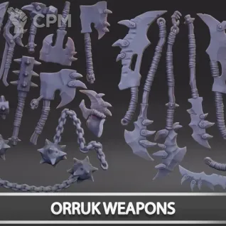 Описание картинки Orruk Weapons от Бруталити по цене 1 500руб | Свободный Рынок Миниатюр - СРМ