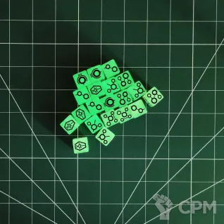 Описание картинки Custom Necrons Dice x20 от Vault Boy по цене 3 498руб | Свободный Рынок Миниатюр - СРМ