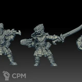 Описание картинки Vostroyan Commander (Scan) от AxeL's Forge по цене 125руб | Свободный Рынок Миниатюр - СРМ