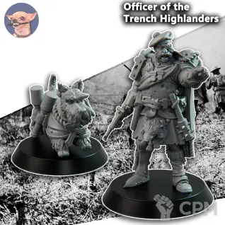 Описание картинки Officer of the trench highlanders от Manufactorum76 по цене 175руб | Свободный Рынок Миниатюр - СРМ