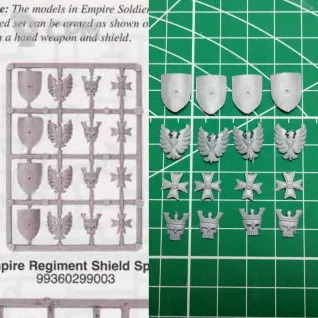 Описание картинки Empire Regiment Shield sprue (1998) от Stark Foundry по цене 180руб | Свободный Рынок Миниатюр - СРМ