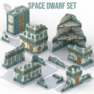 Описание картинки Space Dwarf Ruins (Террейн для 11 редакции, цветной) от AxeL's Forge по цене 8 400руб | Свободный Рынок Миниатюр - СРМ