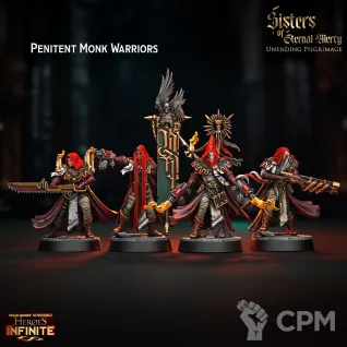 Описание картинки Penitent Monk Warrior 4 шт. от Brutality по цене 950руб | Свободный Рынок Миниатюр - СРМ