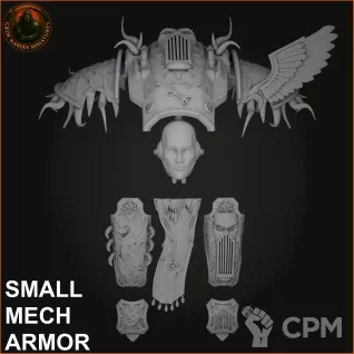 Описание картинки Emperor's Children Armiger armor upgarde от Лаборатория хаоса по цене 350руб | Свободный Рынок Миниатюр - СРМ
