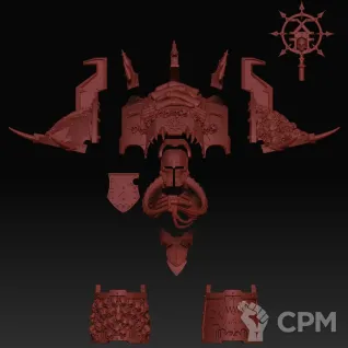 Описание картинки Chaos Knight of Khorne от MrMetalHorror по цене 2 000руб | Свободный Рынок Миниатюр - СРМ