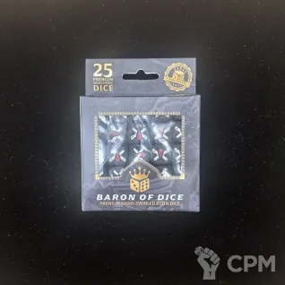 Описание картинки Набор кубов Baron Of Dice Chain Blades - Matte Black (Round Corner, x25 Dice, 16mm) от Akella по цене 5 500руб | Свободный Рынок Миниатюр - СРМ
