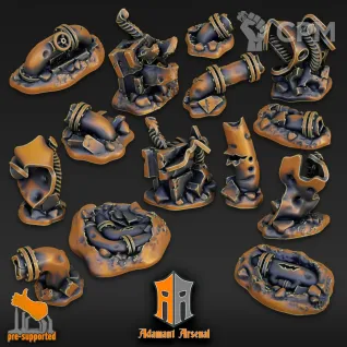Описание картинки Basing Bits - City Pipes and Metal Shrapnel от Studio Cockatoo по цене 160руб | Свободный Рынок Миниатюр - СРМ