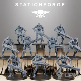 Описание картинки Necron Warriors от MrMetalHorror по цене 1 100руб | Свободный Рынок Миниатюр - СРМ