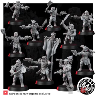 Описание картинки RENEGADES OF PAIN CLOSE COMBAT REGIMENT Рукопашное отделение Ренегатов от WastelandMiniatures по цене 1 130руб | Свободный Рынок Миниатюр - СРМ