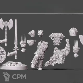 Описание картинки Wolf Guard battle leader альтернативный от Laboratory of Chaos по цене 450руб | Свободный Рынок Миниатюр - СРМ