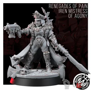 Описание картинки RENEGADES OF PAIN IREN MISTRESS OF AGONY от WastelandMiniatures по цене 220руб | Свободный Рынок Миниатюр - СРМ