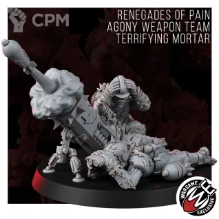Описание картинки RENEGADES OF PAIN TERRIFYING MORTAR TEAM Минометный расчет ренегатов от WastelandMiniatures по цене 330руб | Свободный Рынок Миниатюр - СРМ
