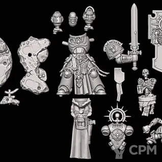 Описание картинки Captain with Relic Shield от Laboratory of Chaos по цене 150руб | Свободный Рынок Миниатюр - СРМ