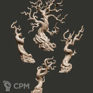 Описание картинки Тёмные лесные деревья|Dark Forest Trees от Логово Каракатицы  по цене 365руб | Свободный Рынок Миниатюр - СРМ