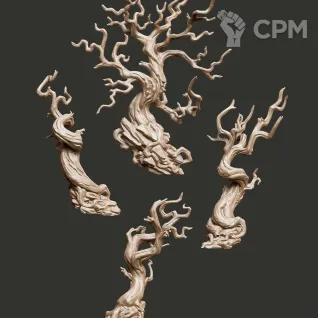 Описание картинки Dark Forest Trees от Studio Cockatoo по цене 200руб | Свободный Рынок Миниатюр - СРМ