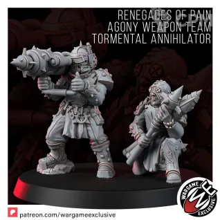 Описание картинки RENEGADES OF PAIN TORMENTAL ANNIHILATOR TEAM Расчет с ракетной установкой ренегатов. от WastelandMiniatures по цене 330руб | Свободный Рынок Миниатюр - СРМ