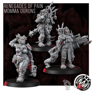Описание картинки Renegades of Pain Momma Ogruns Огринши Ренегатов от WastelandMiniatures по цене 820руб | Свободный Рынок Миниатюр - СРМ