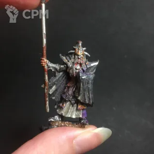 Описание картинки Знаменосец Чёрной Стражи / Dark Elf Black Guard Standard Bearer от Solitaire по цене 1 300руб | Свободный Рынок Миниатюр - СРМ