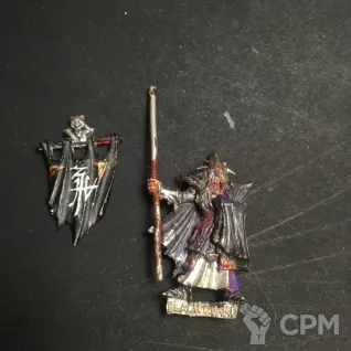 Описание картинки Знаменосец Чёрной Стражи / Dark Elf Black Guard Standard Bearer от Solitaire по цене 1 300руб | Свободный Рынок Миниатюр - СРМ