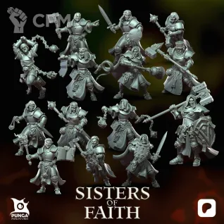 Описание картинки Sisters of Faith - The Sisters of Sigmar от VtorushinAdditiveTec по цене 1 500руб | Свободный Рынок Миниатюр - СРМ