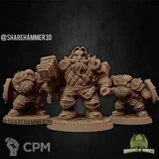 Описание картинки Dwarfs Warriors - 3 Штуки от MrMetalHorror по цене 300руб | Свободный Рынок Миниатюр - СРМ