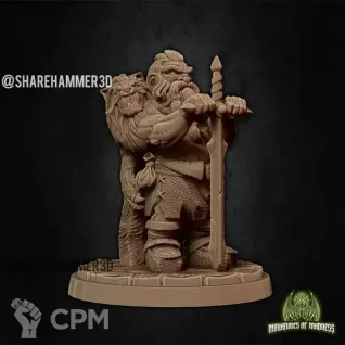 Описание картинки Dwarf Daemon Slayer от MrMetalHorror по цене 300руб | Свободный Рынок Миниатюр - СРМ