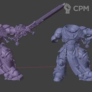 Описание картинки Black Templars Capitan от MrMetalHorror по цене 350руб | Свободный Рынок Миниатюр - СРМ