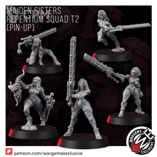 Описание картинки MAIDEN SISTERS REPENTIUM SQUAD Т2 Репентии хаоса+Пинап версия #2 от WastelandMiniatures по цене 570руб | Свободный Рынок Миниатюр - СРМ