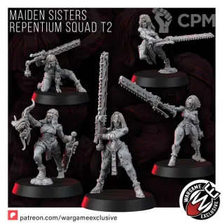 Описание картинки MAIDEN SISTERS REPENTIUM SQUAD Т2 Репентии хаоса+Пинап версия #2 от WastelandMiniatures по цене 570руб | Свободный Рынок Миниатюр - СРМ